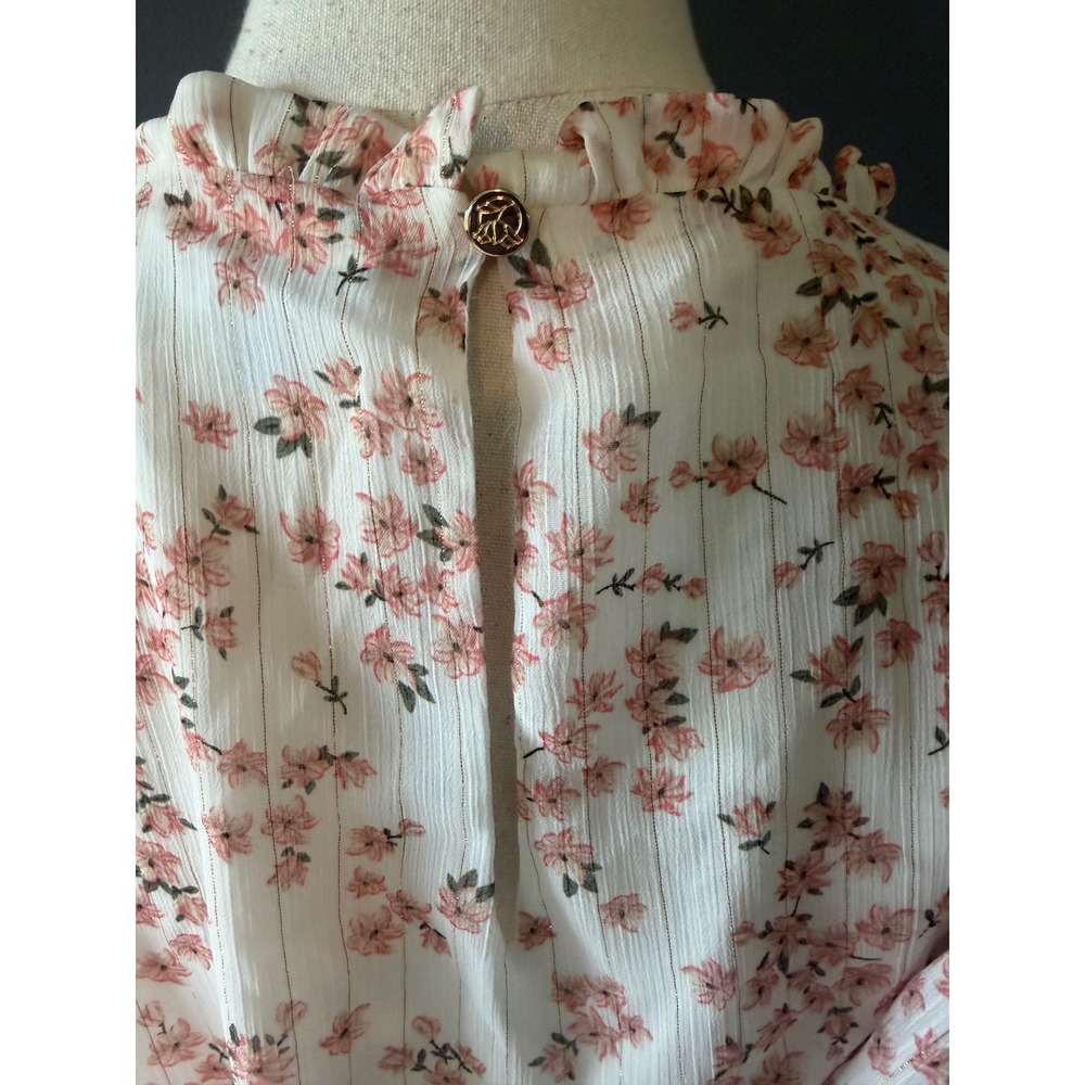 Draper James RSVP Floral Smocked Waist Midi Dress Pink White Gold 3X NWT - Picture 5 of 10